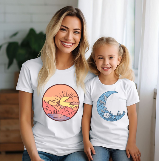 VLAM Sun and Moon Mom and Daughter Princess Tshirt