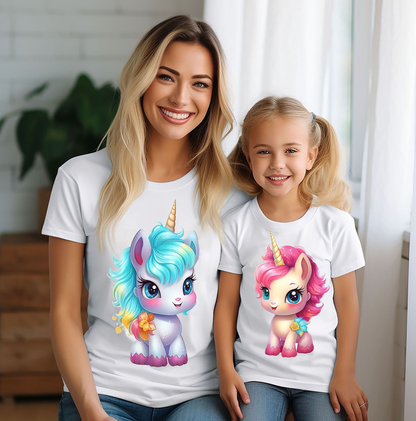 VLAM Baby Unicorn Mom and Daughter Tshirt