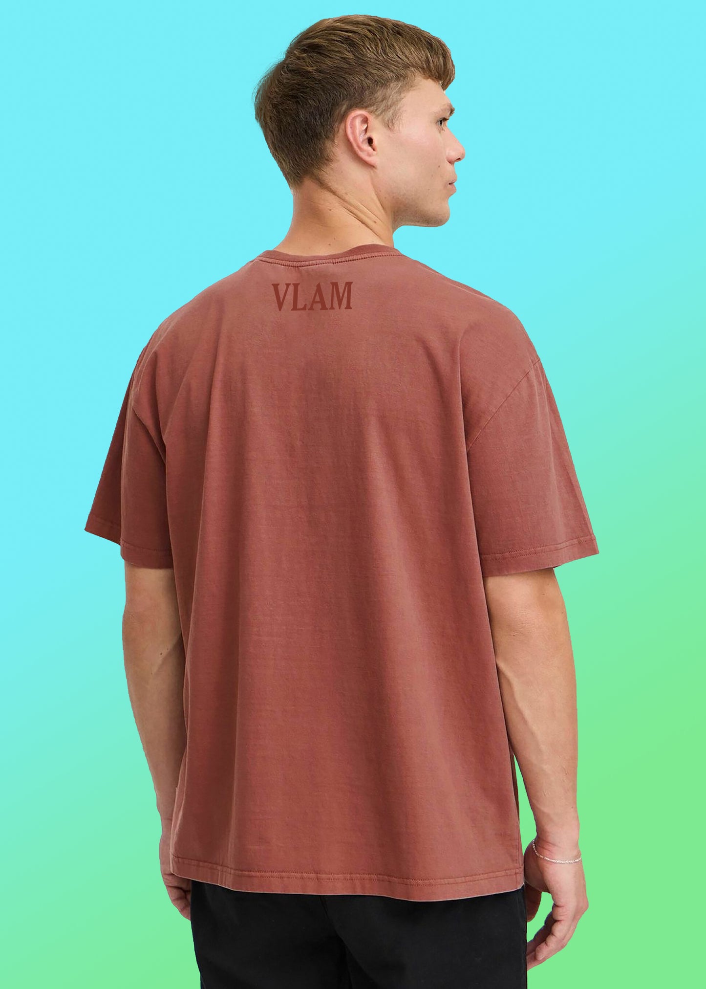 VLAM Solid Brown Oversized Tshirt