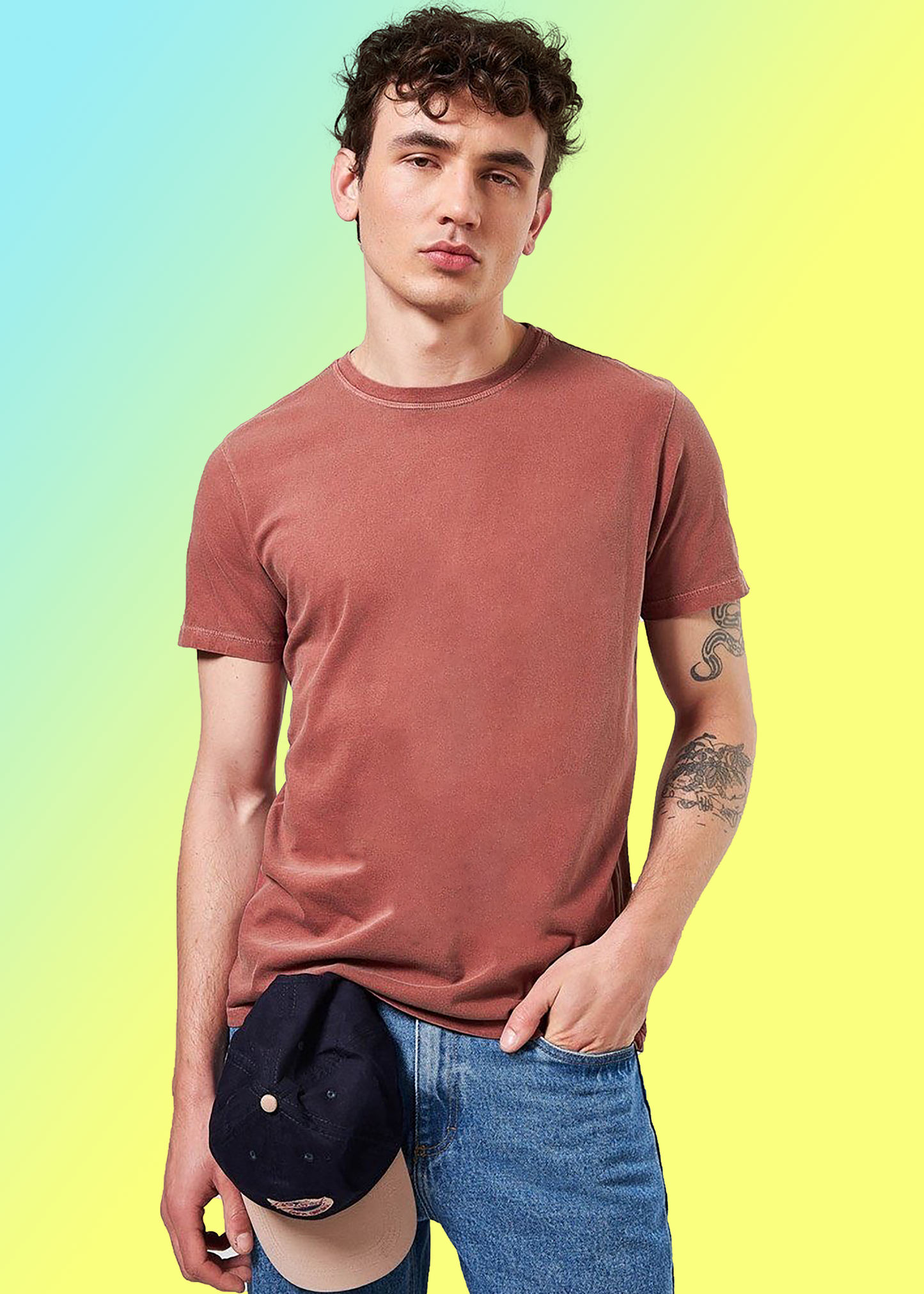 VLAM Regular Fit Brown Solid Tshirt