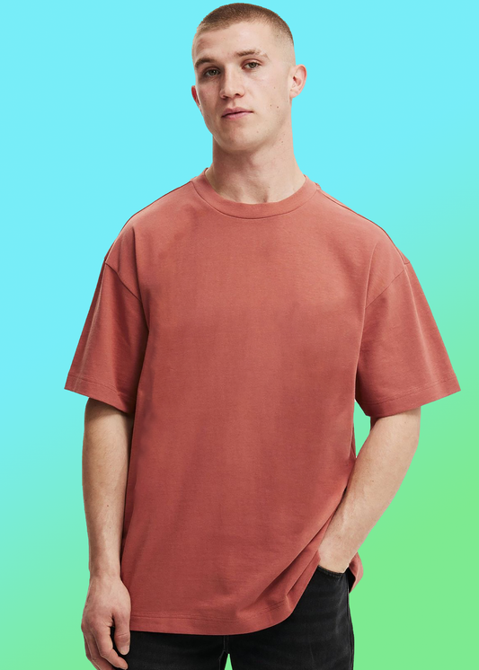 VLAM Solid Brown Oversized Tshirt
