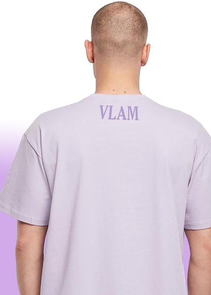 VLAM Oversized Fit Onion Pink Solid Tshirt