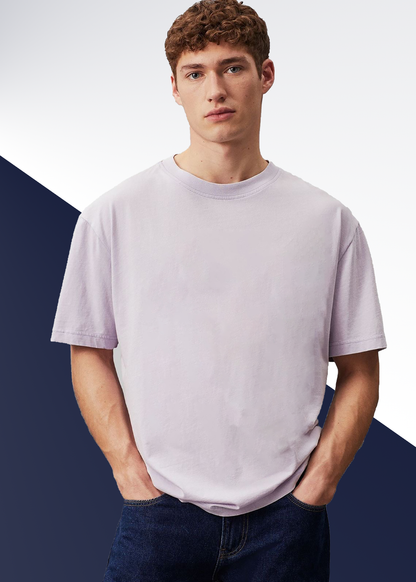 VLAM Oversized Fit Onion Pink Solid Tshirt