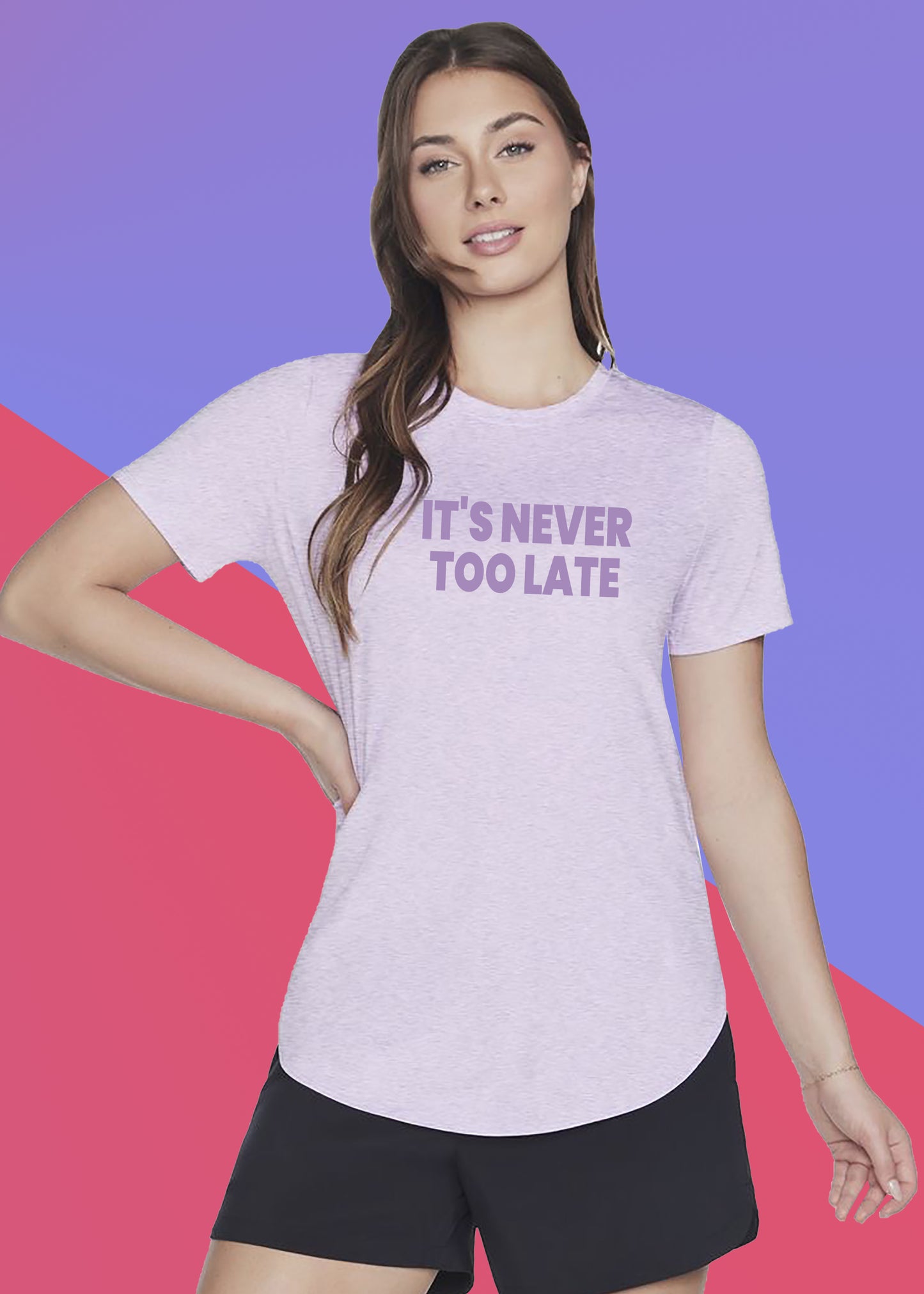 VLAM Never Too Late Statement Tshirt For Women