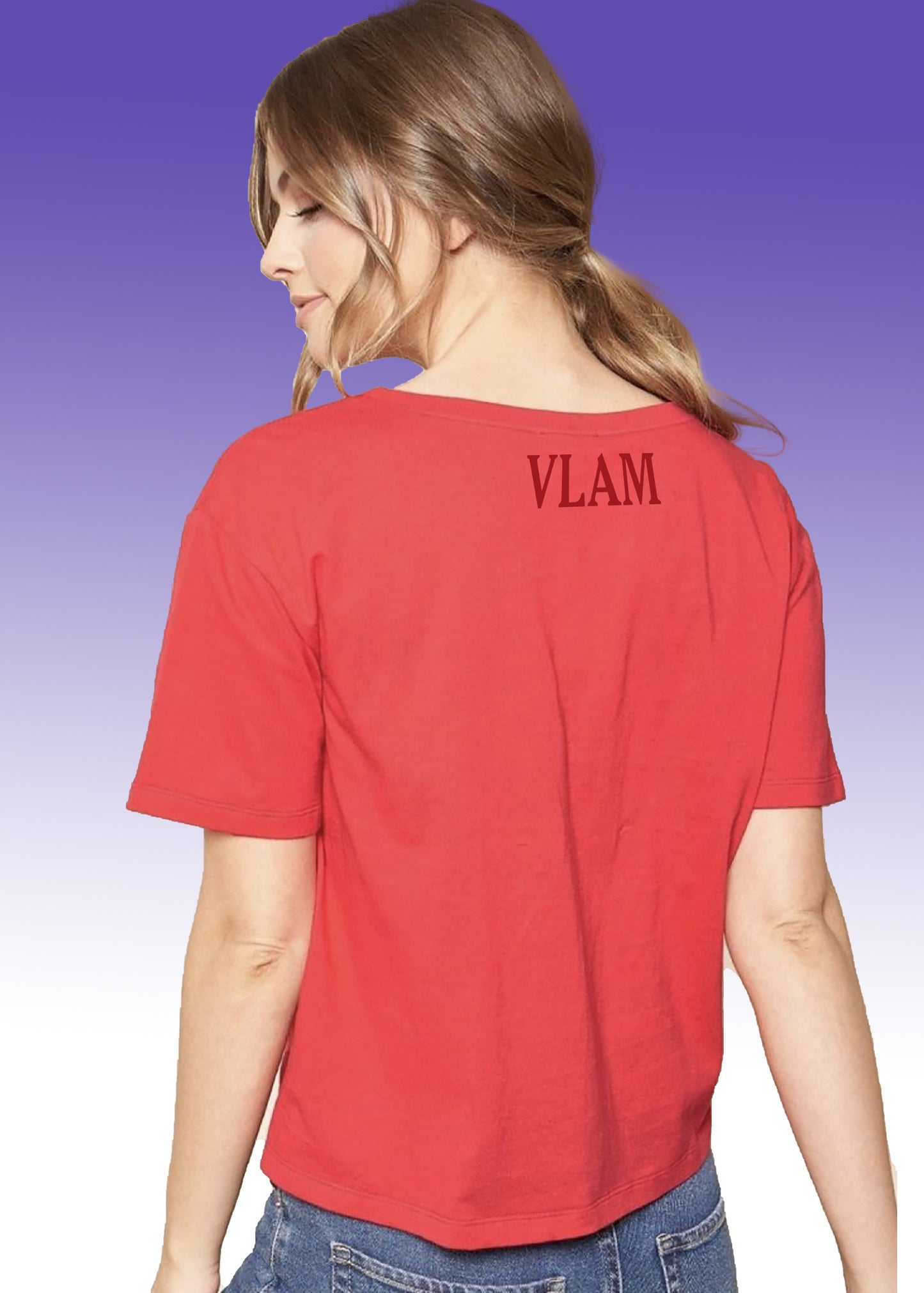 VLAM Regular Fit Solid Red Tshirt