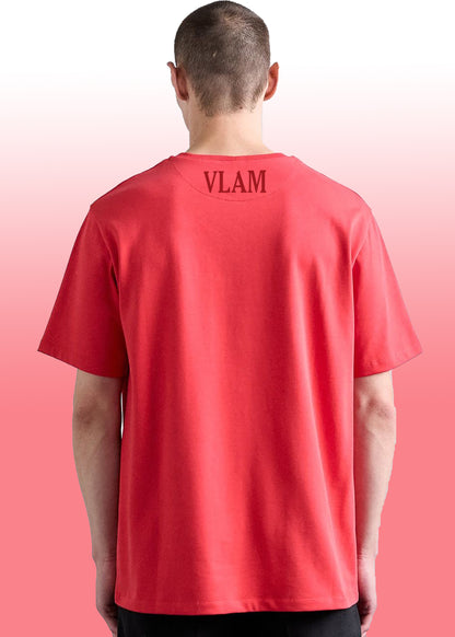 VLAM Oversized Fit Solid Red Tshirt