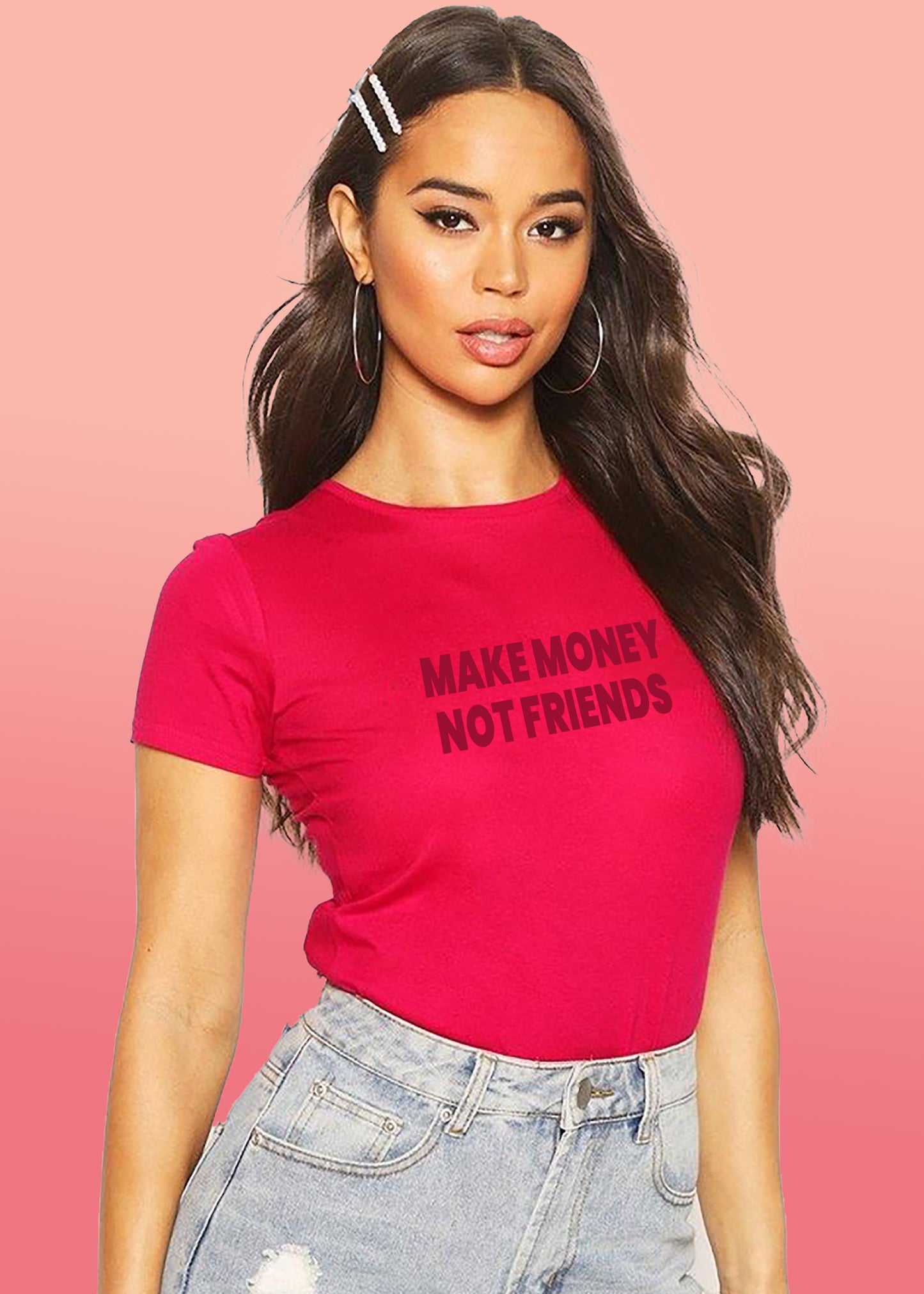 VLAM Make Money Not Friends Women Tshirt