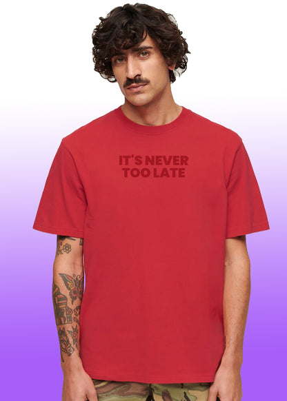 VLAM Its Never Too Late Statement Tshirt For Men