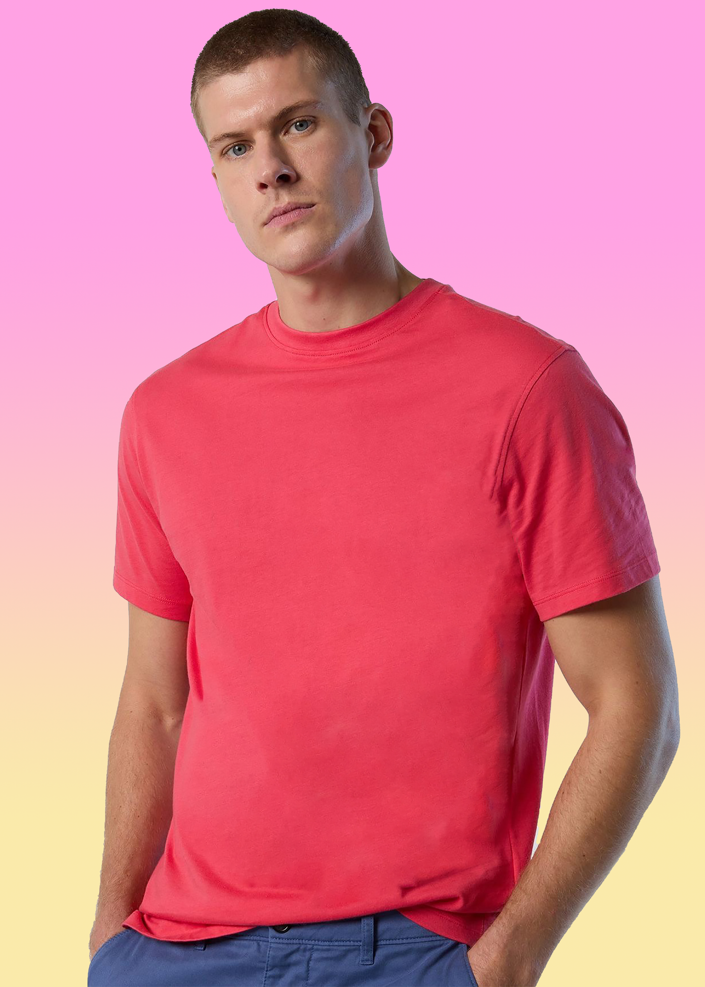 VLAM Regular Fit Solid Red Tshirt