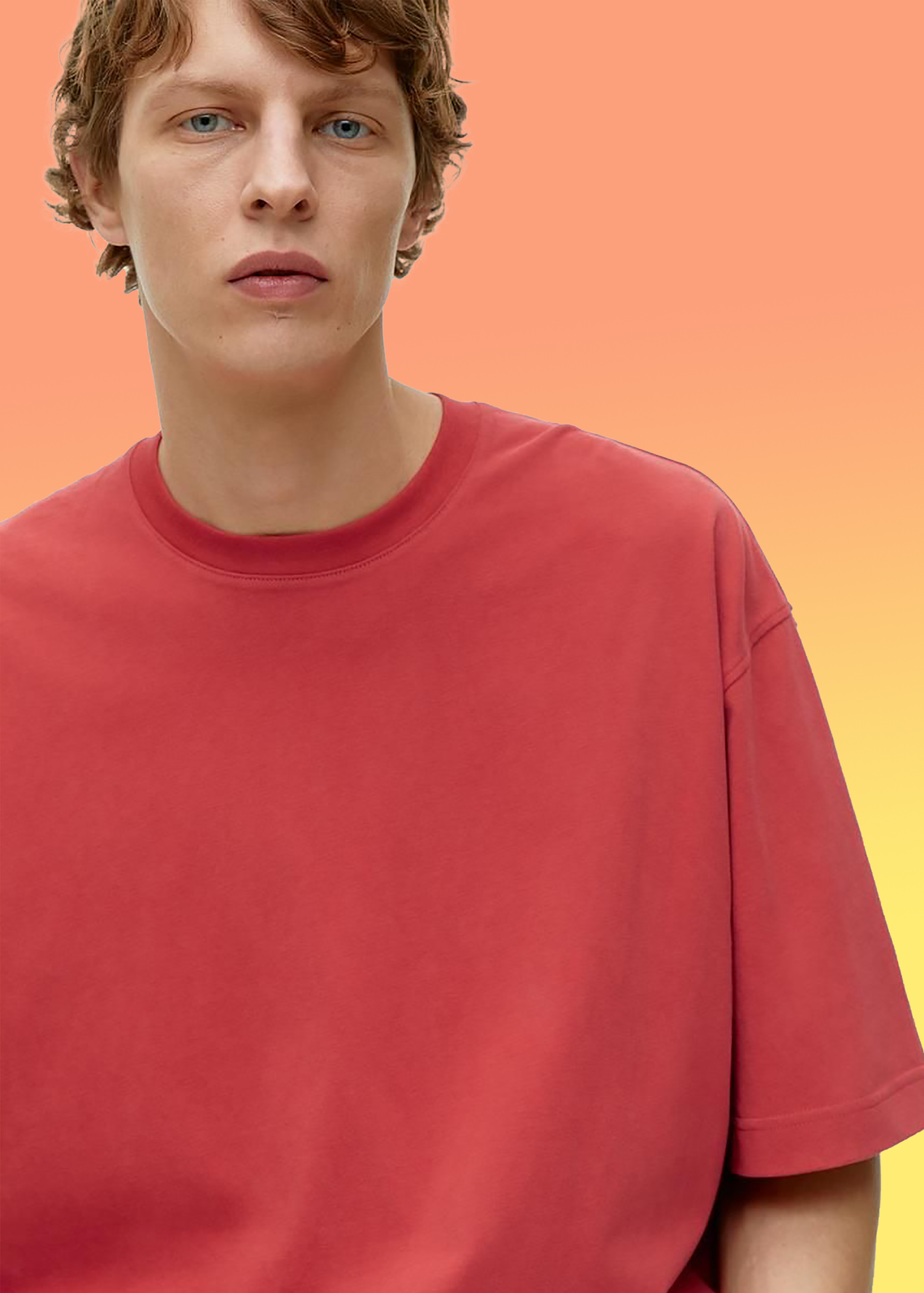 VLAM Oversized Fit Solid Red Tshirt