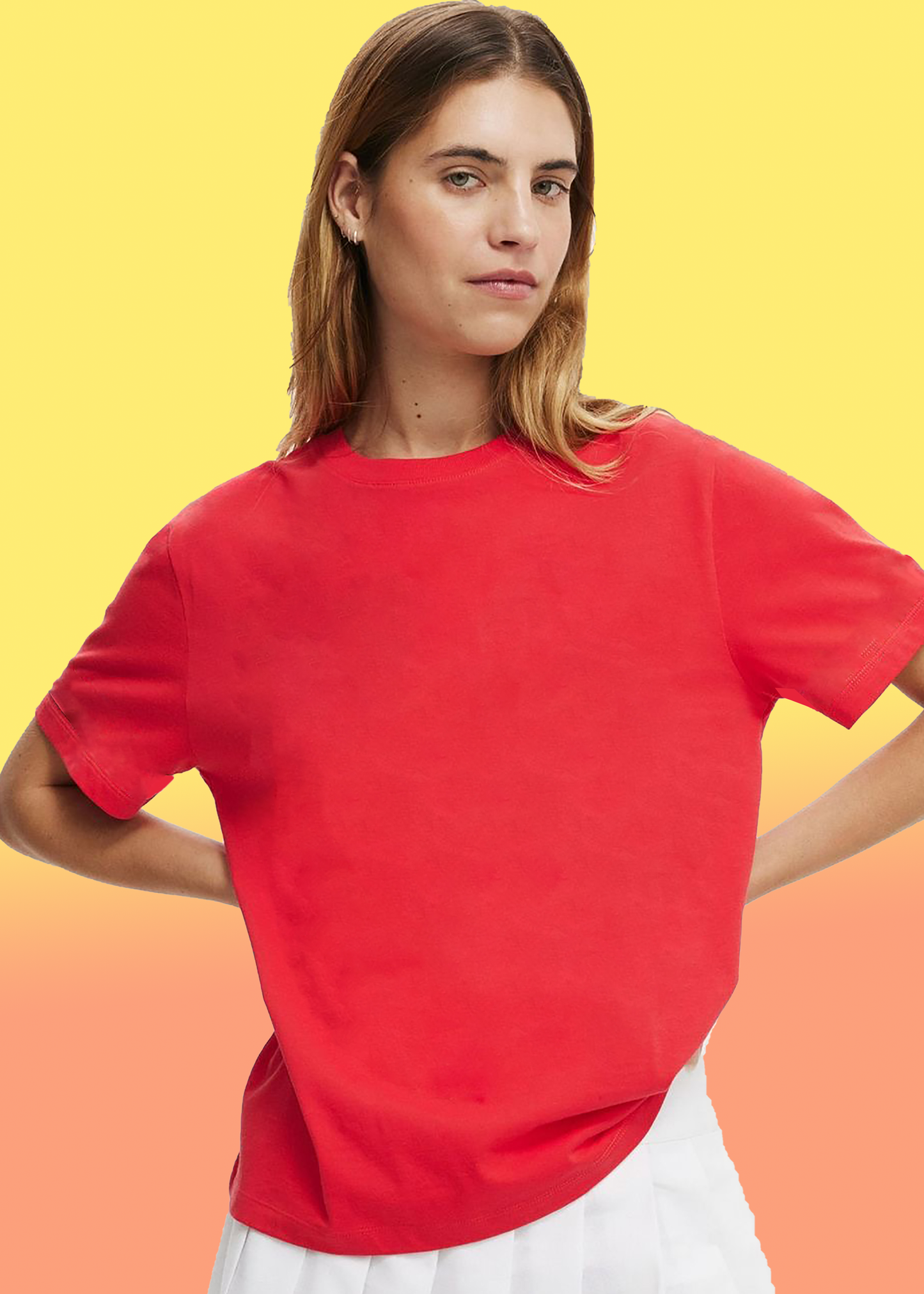 VLAM Oversized Fit Solid Red Tshirt