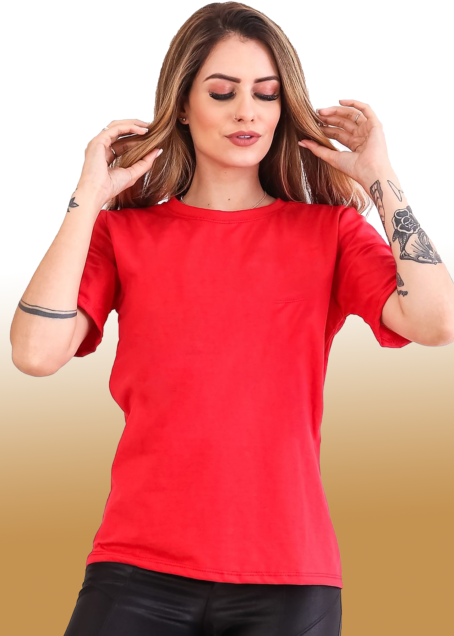 VLAM Regular Fit Solid Red Tshirt