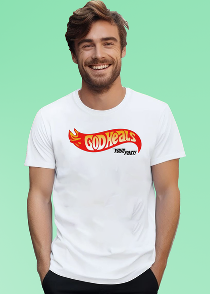 VLAM Mens God Heals Your Past Graphic Tshirt