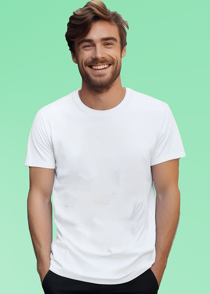 VLAM Regular Fit White Solid Tshirt