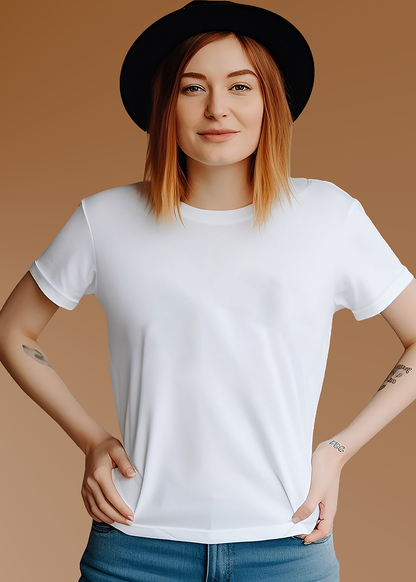 VLAM Regular Fit White Solid Tshirt