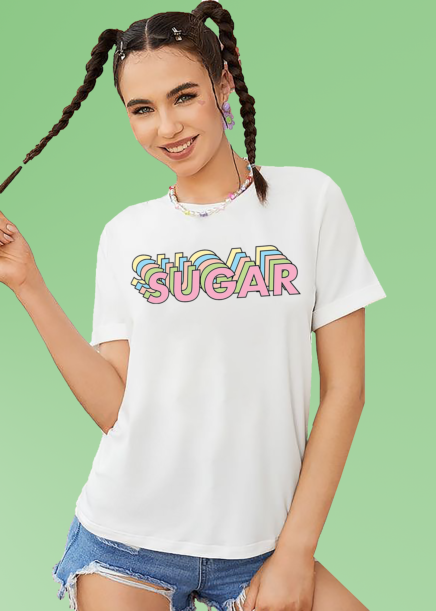 VLAM Colorful Sugar Print Women Tshirt