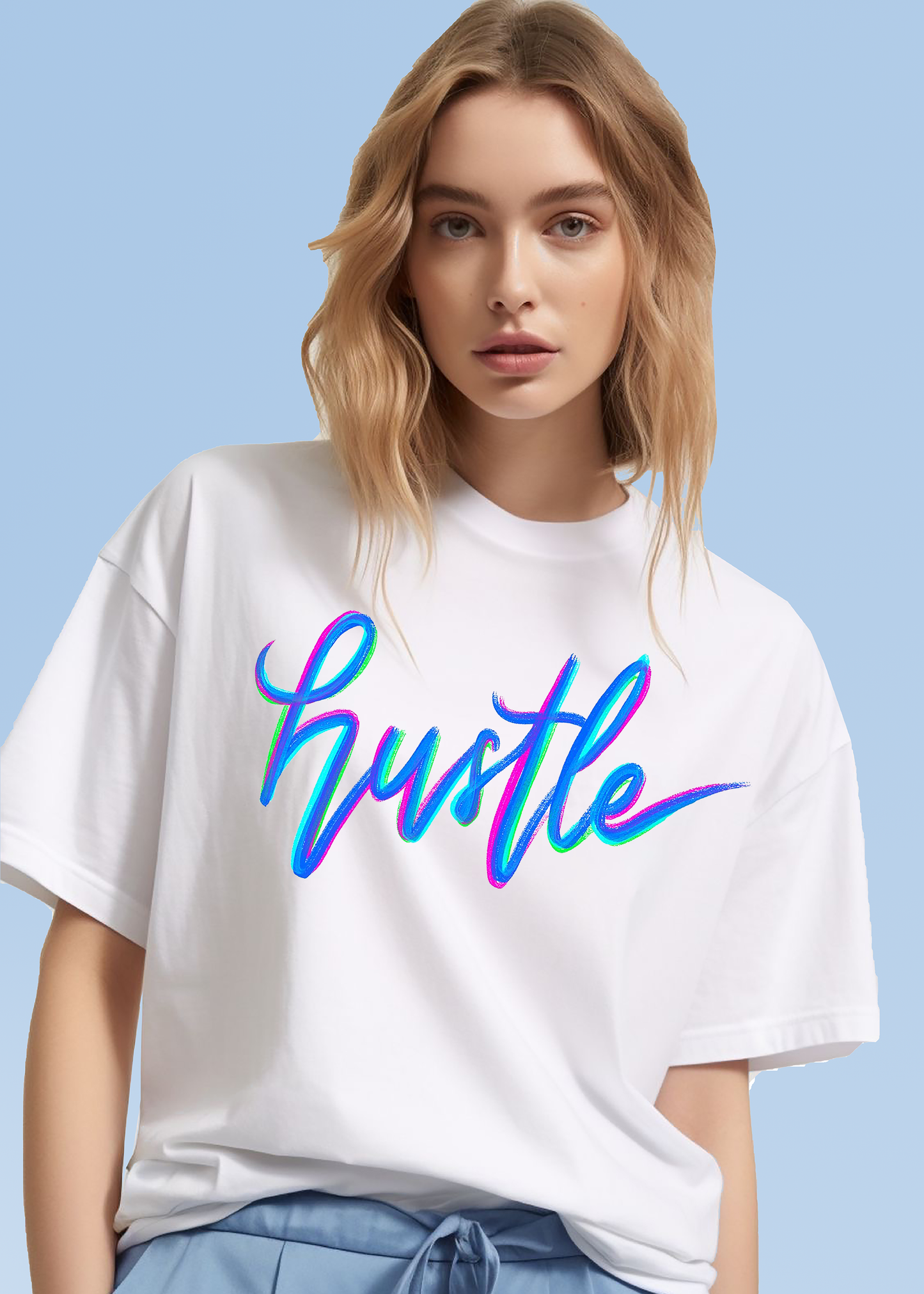 VLAM Hustle Print Trendy Women Tshirt