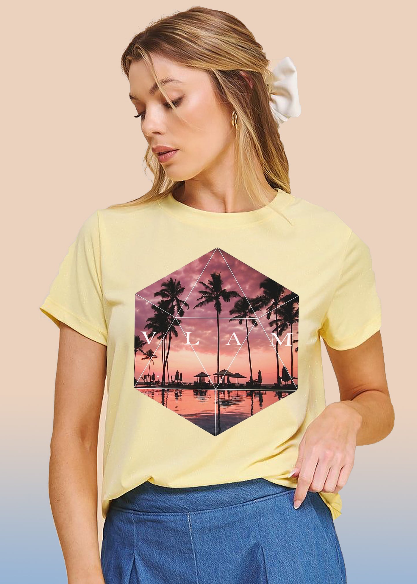 VLAM Sunset Design Womens Tshirt