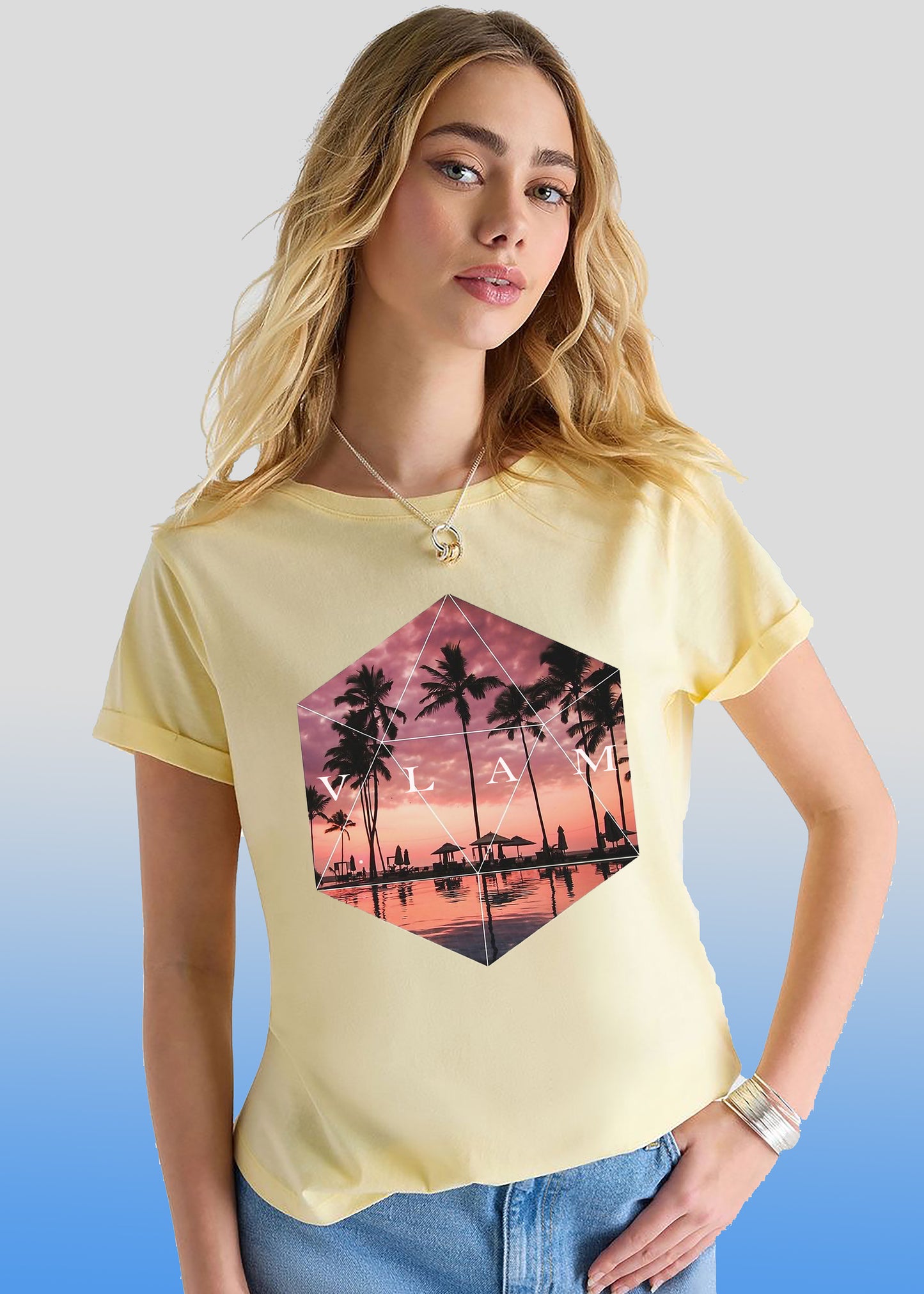 VLAM Sunset Design Womens Tshirt