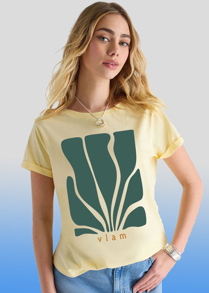 VLAM Trendy Leaf Art Womens Tshirt