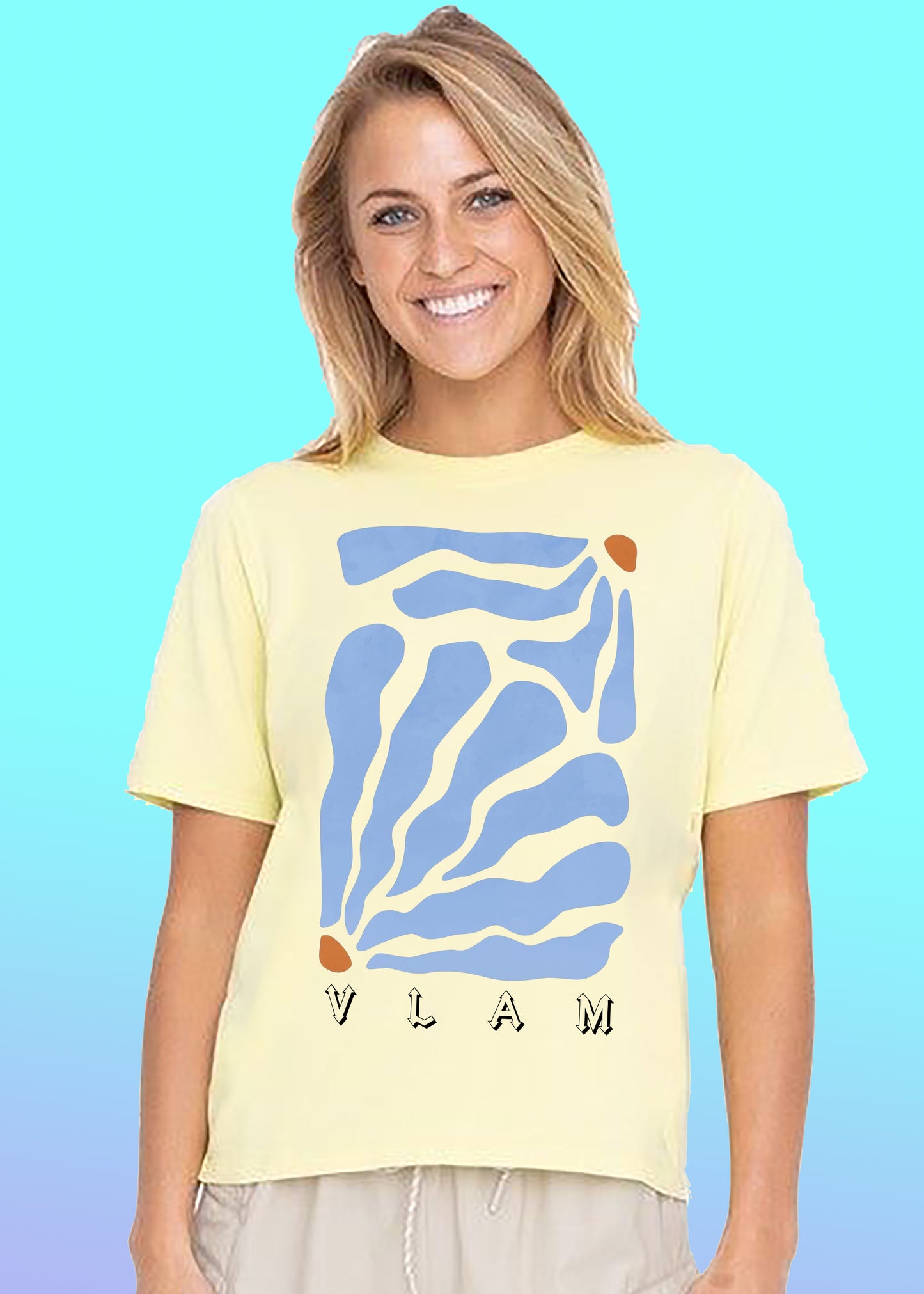 VLAM Blue Aesthetic Art Women T-shirt