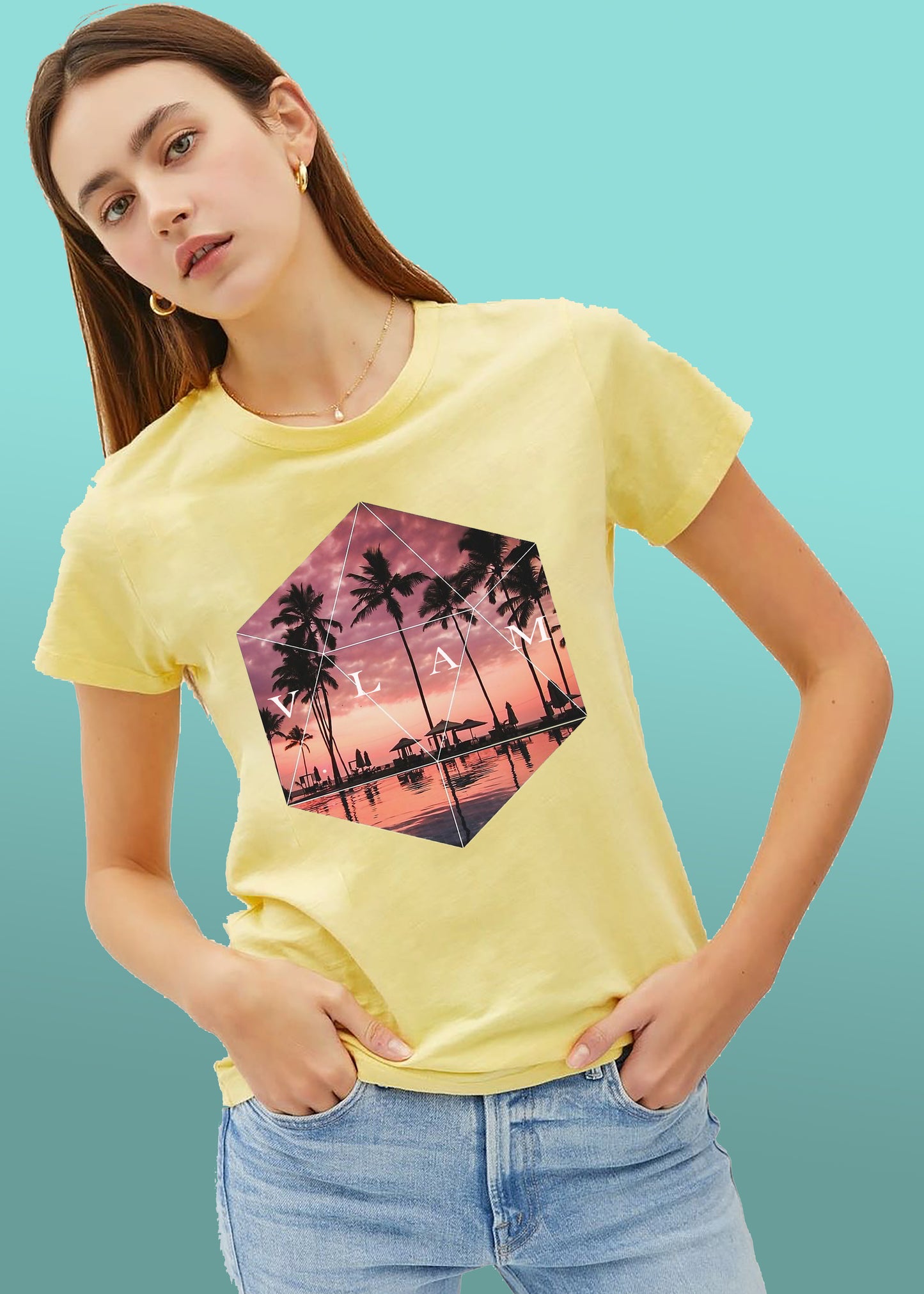 VLAM Sunset Design Womens Tshirt