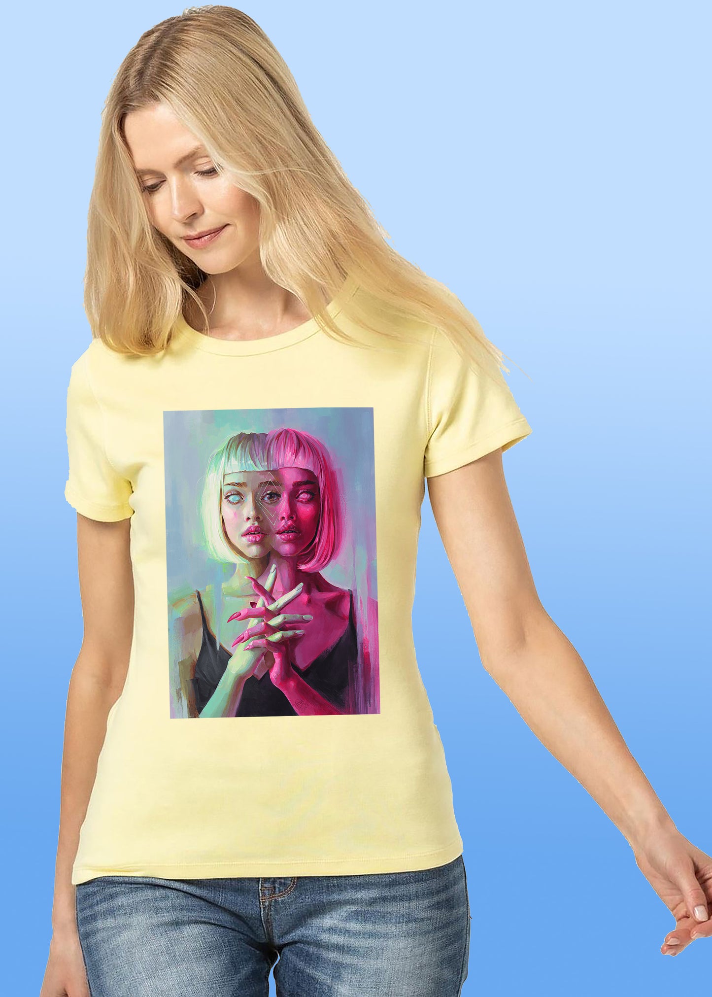 VLAM Trippy Girl Womens Trendy T-shirt