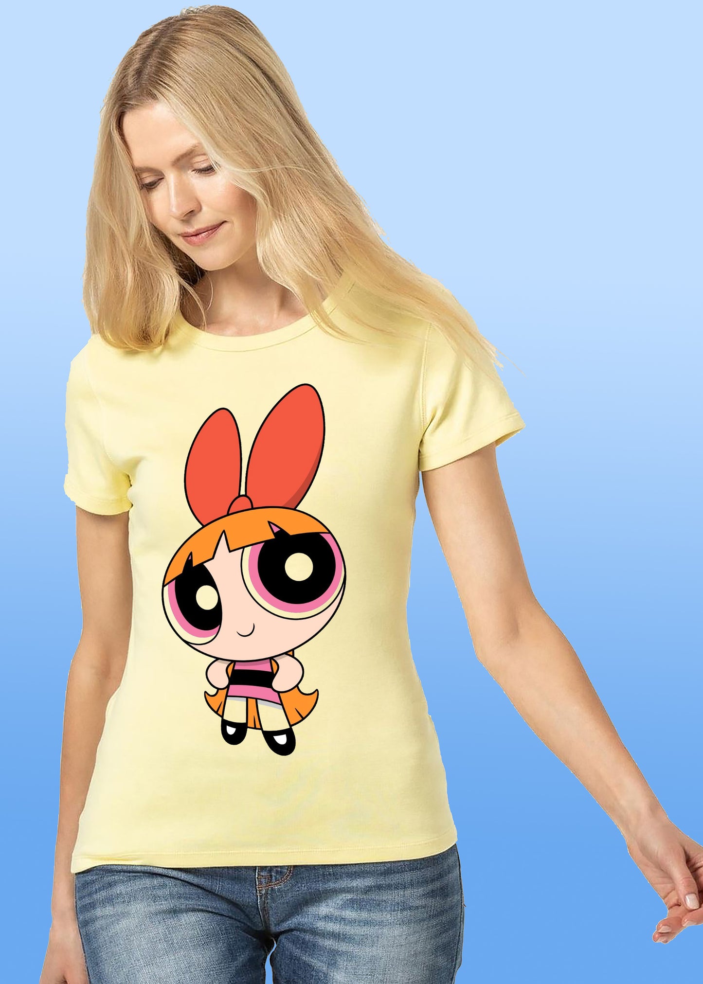 VLAM Womens Blossom Powerpuff Cartoon Tshirt