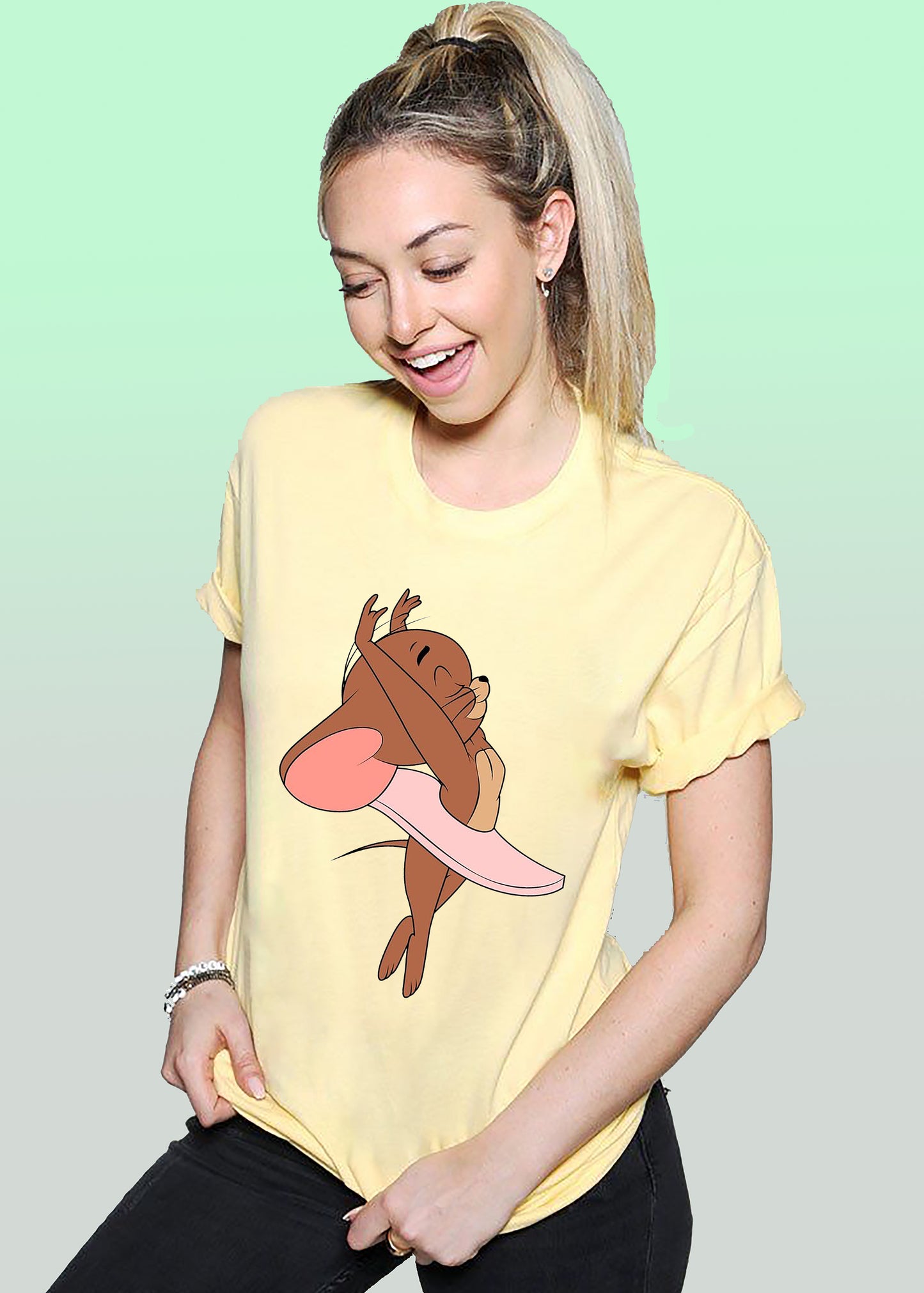 VLAM Ballerina Jerry Womens Cartoon T-shirt