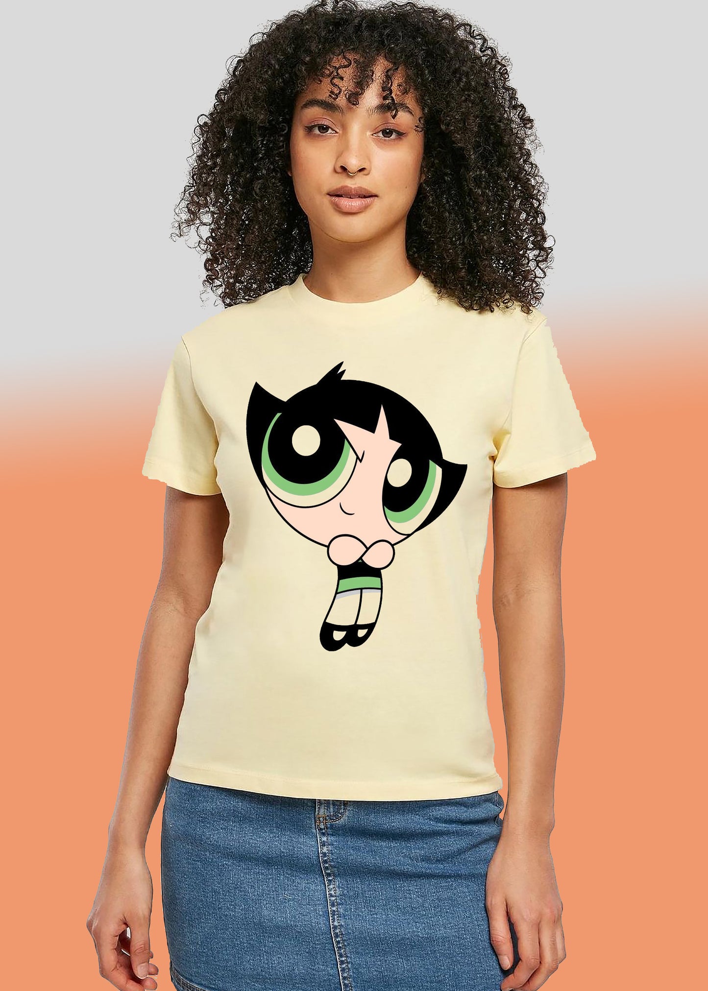 VLAM Buttercup Powerpuff Cartoon Womens T-shirt