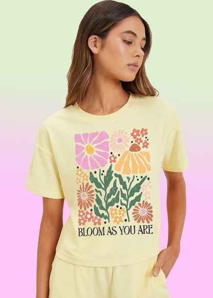 VLAM Bloom As You Are Floral Womens Tshirt