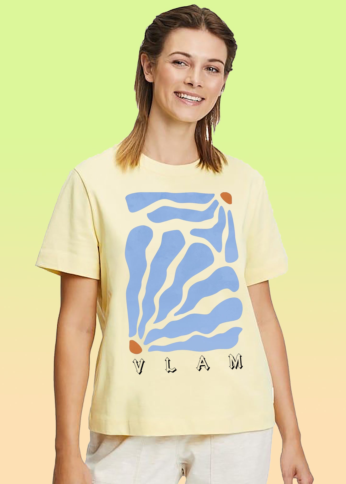 VLAM Blue Aesthetic Art Women T-shirt