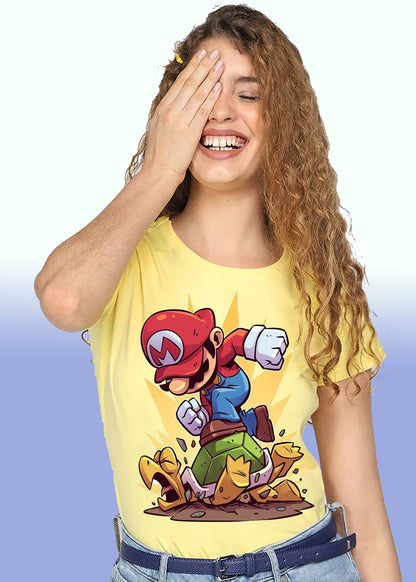 VLAM Super Mario Print Womens T-shirt