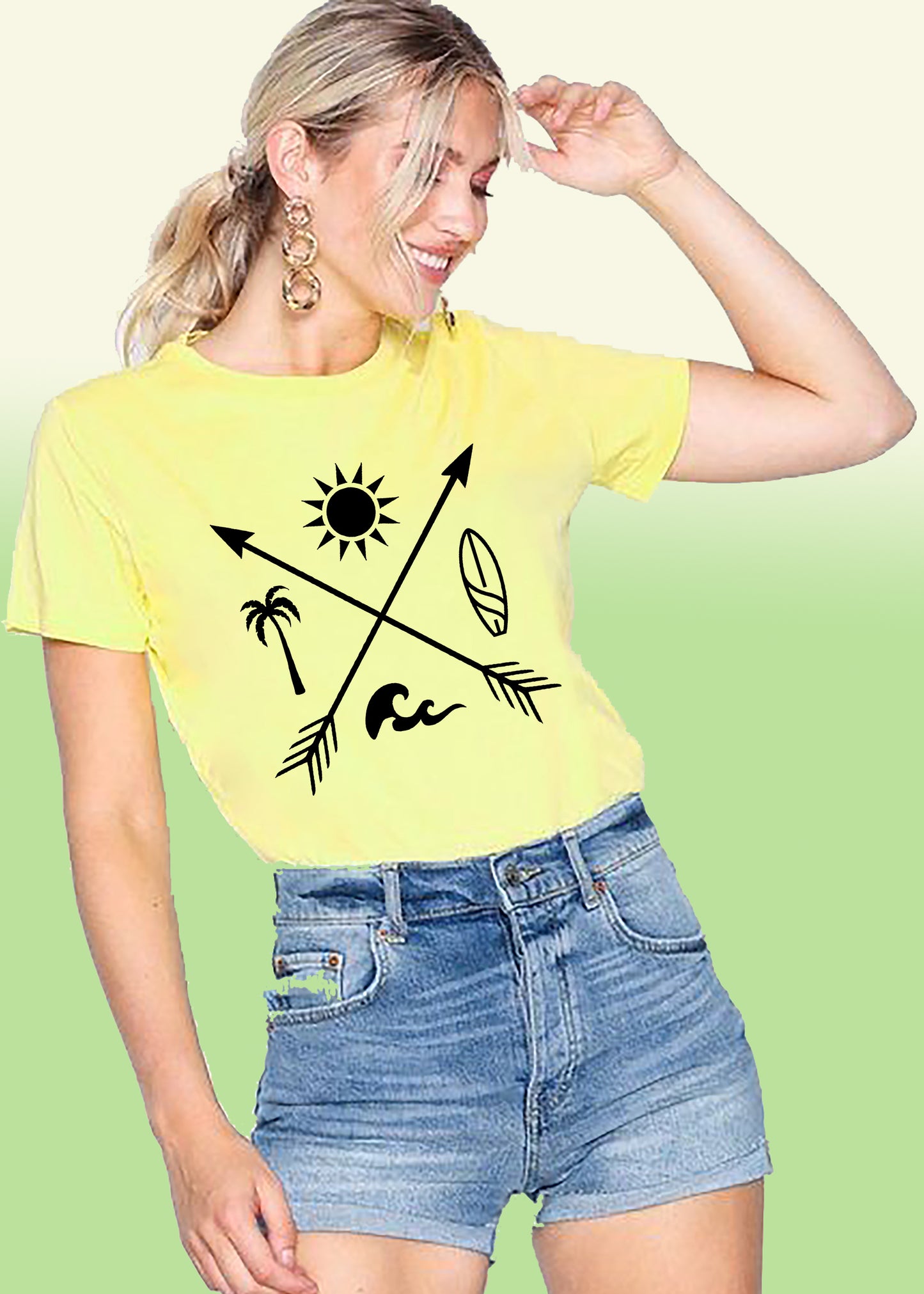 VLAM Minimal Nature Art Tshirt For Women