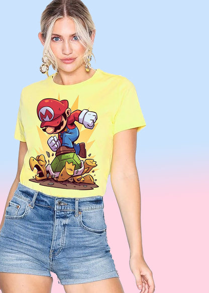 VLAM Super Mario Print Womens T-shirt