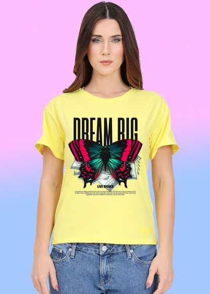 VLAM Dream Big Butterfly Print Womens Tshirt