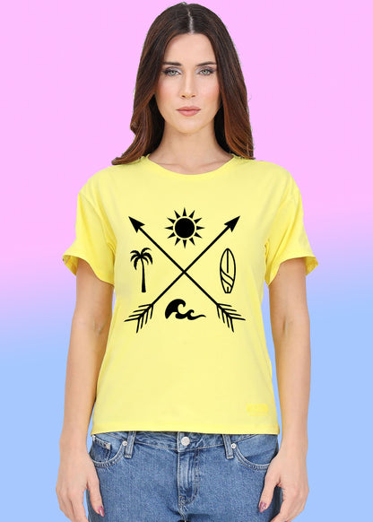 VLAM Minimal Nature Art Tshirt For Women