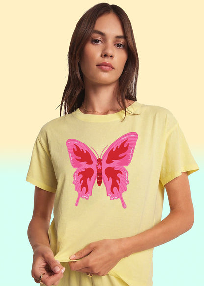 VLAM Pink Butterfly Womens T-shirt
