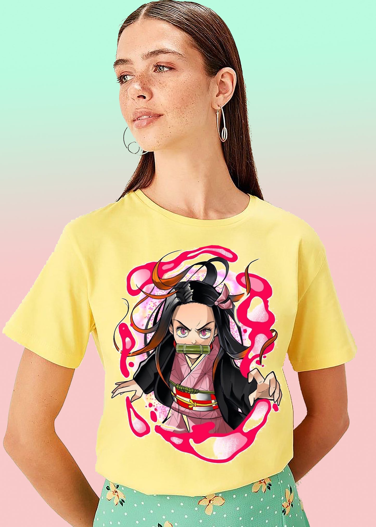 VLAM Red Anime T-shirt For Women