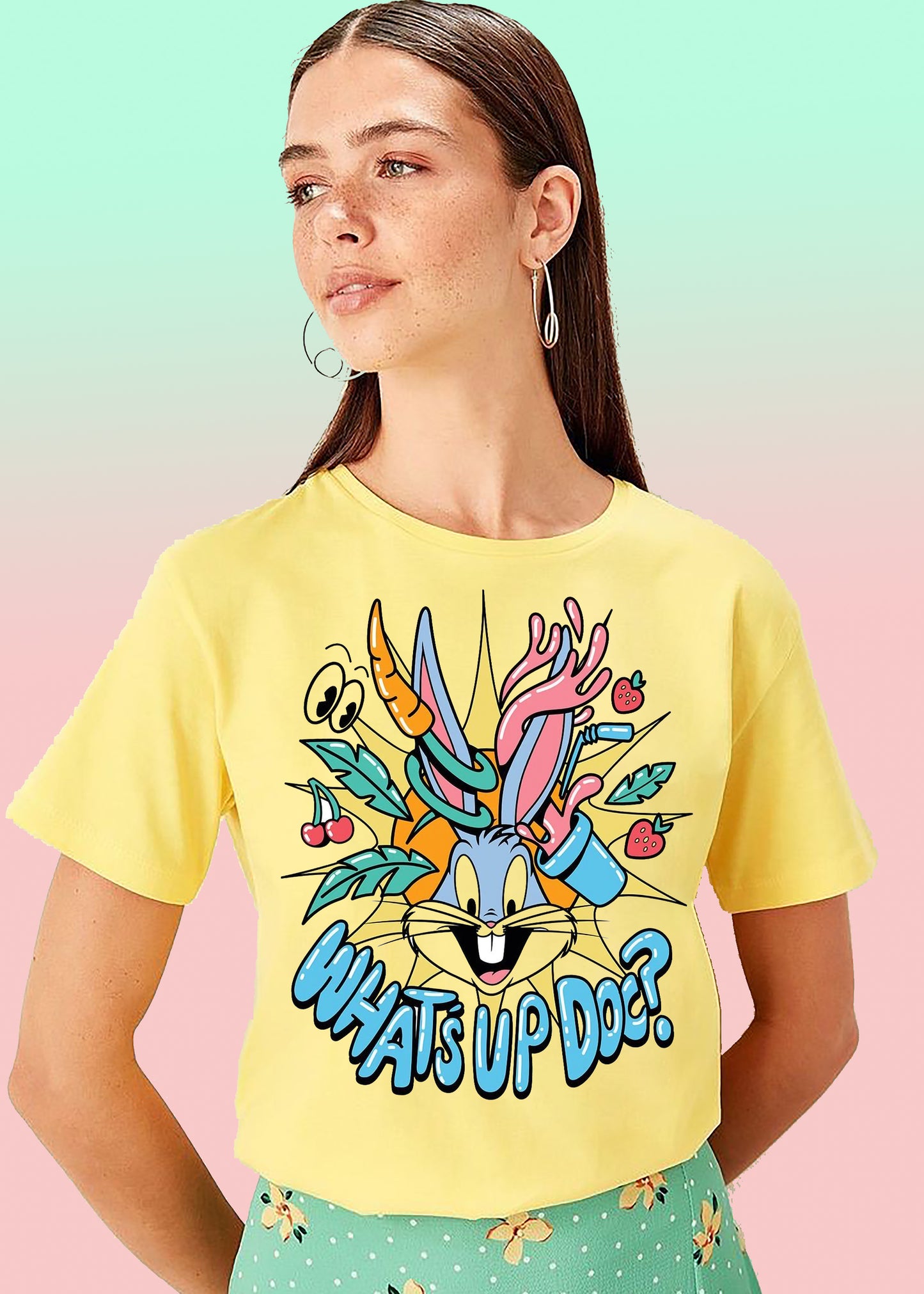 VLAM Womens Bunny Cartoon T-shirt