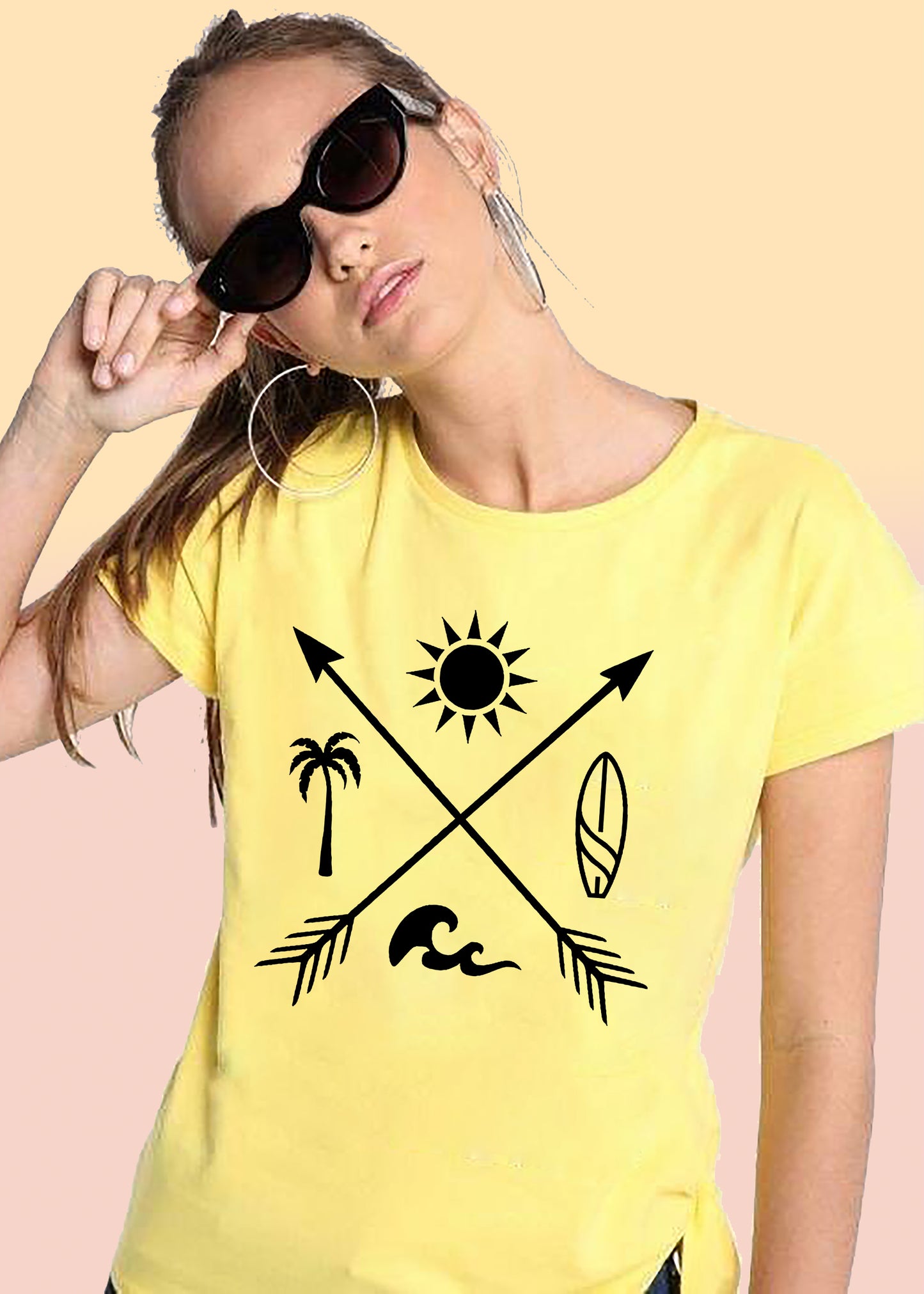 VLAM Minimal Nature Art Tshirt For Women
