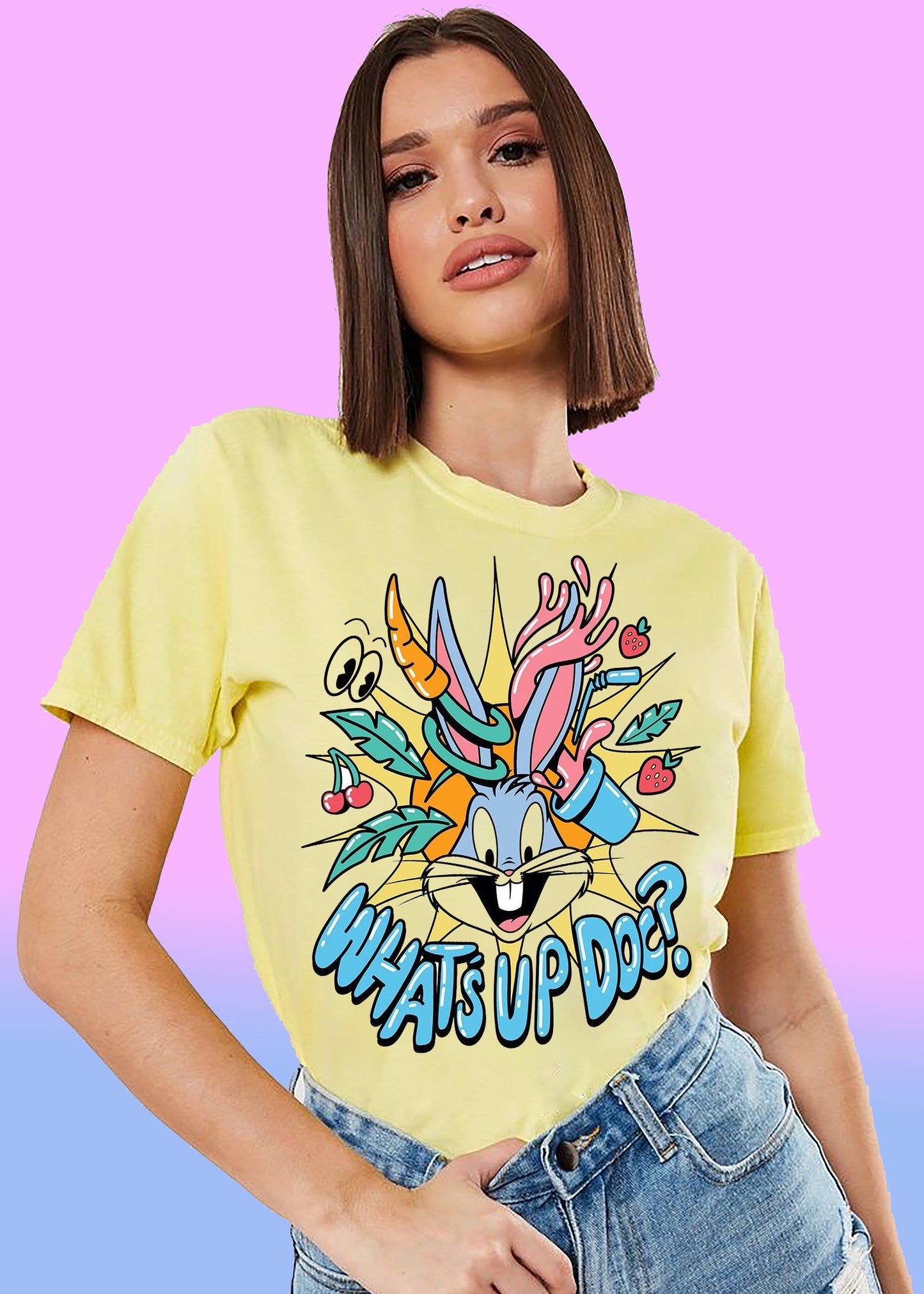 VLAM Womens Bunny Cartoon T-shirt