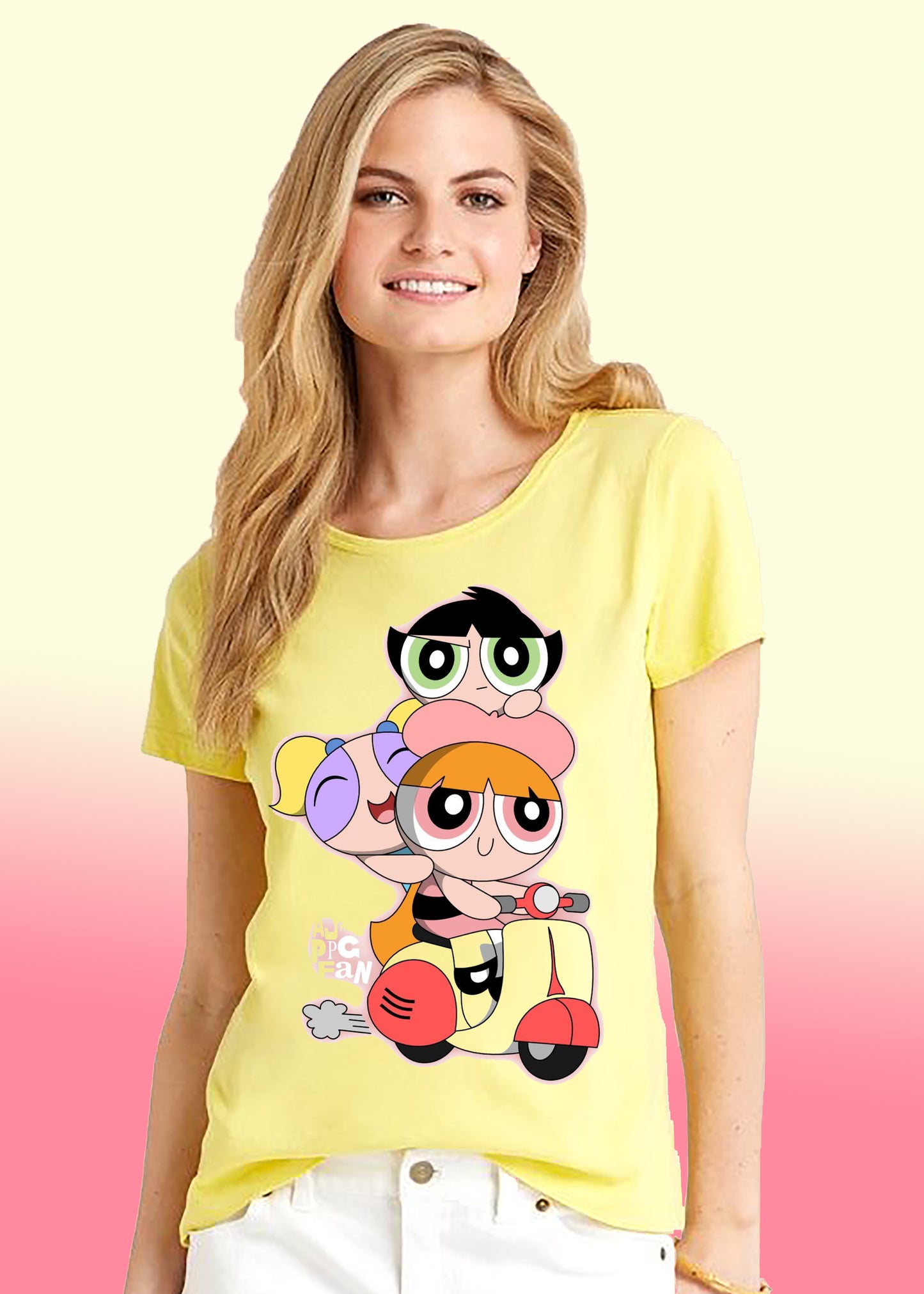 VLAM Funny Powerpuff Scooter Womens Tshirt