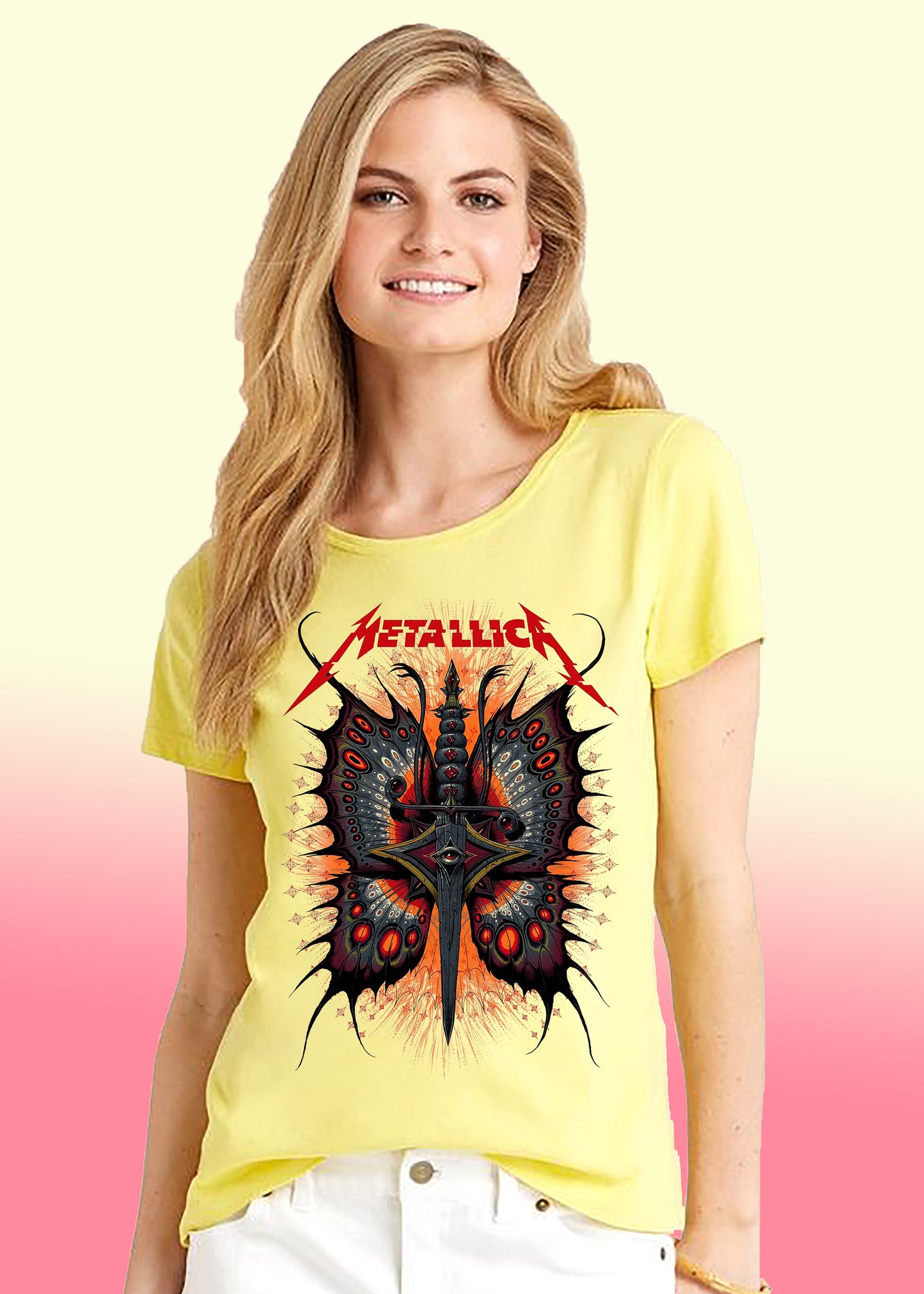 VLAM Metallica Butterfly Women T-shirt