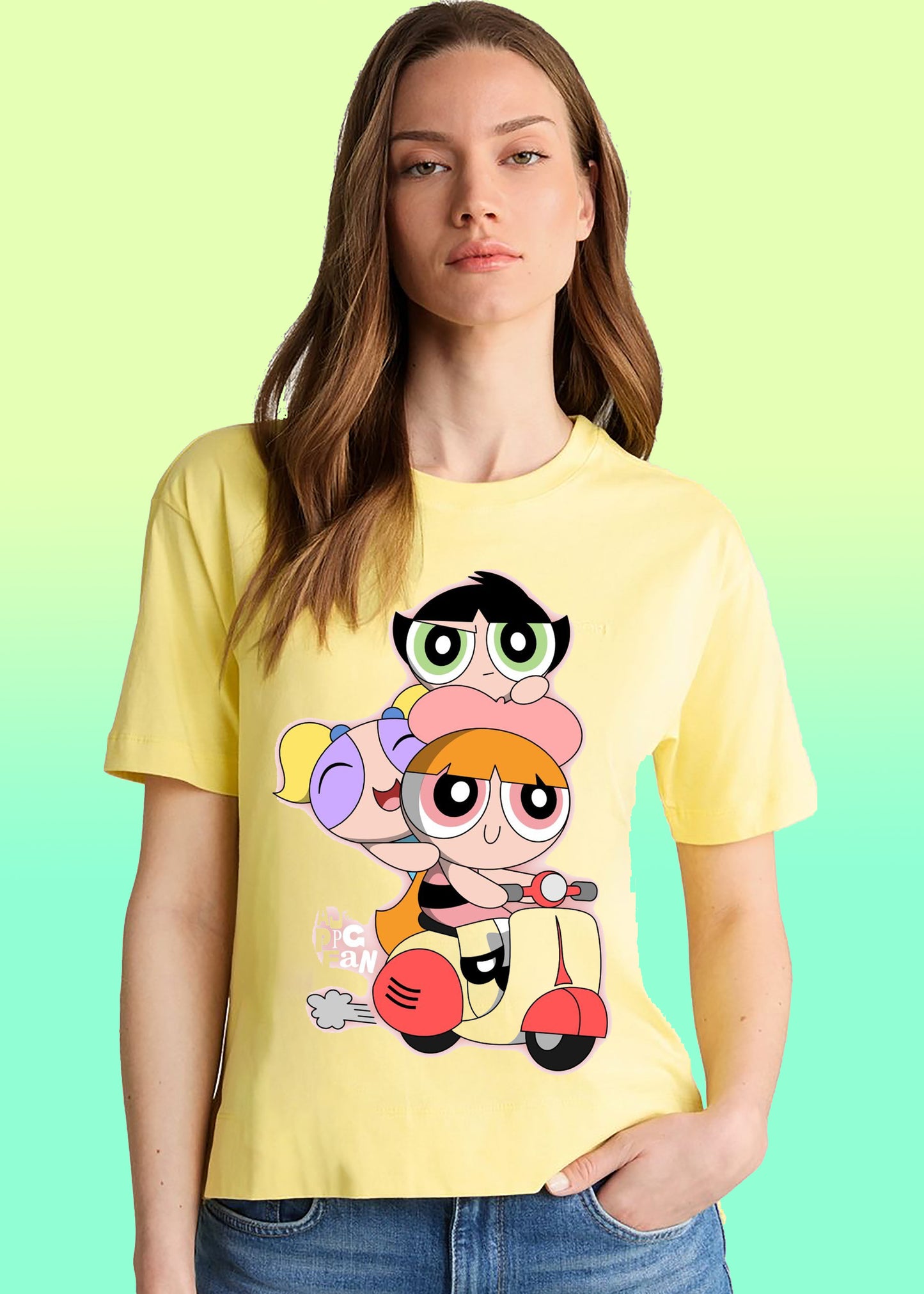 VLAM Funny Powerpuff Scooter Womens Tshirt