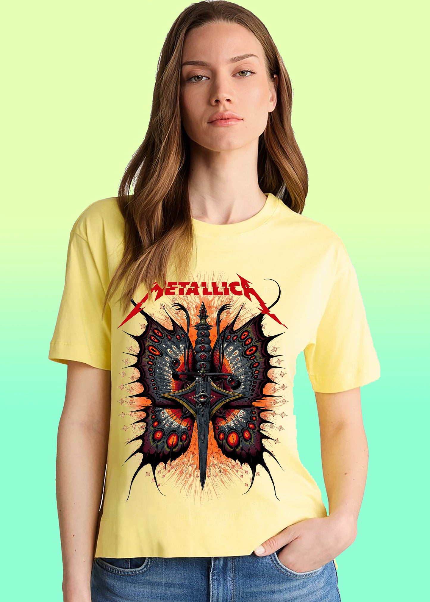 VLAM Metallica Butterfly Women T-shirt