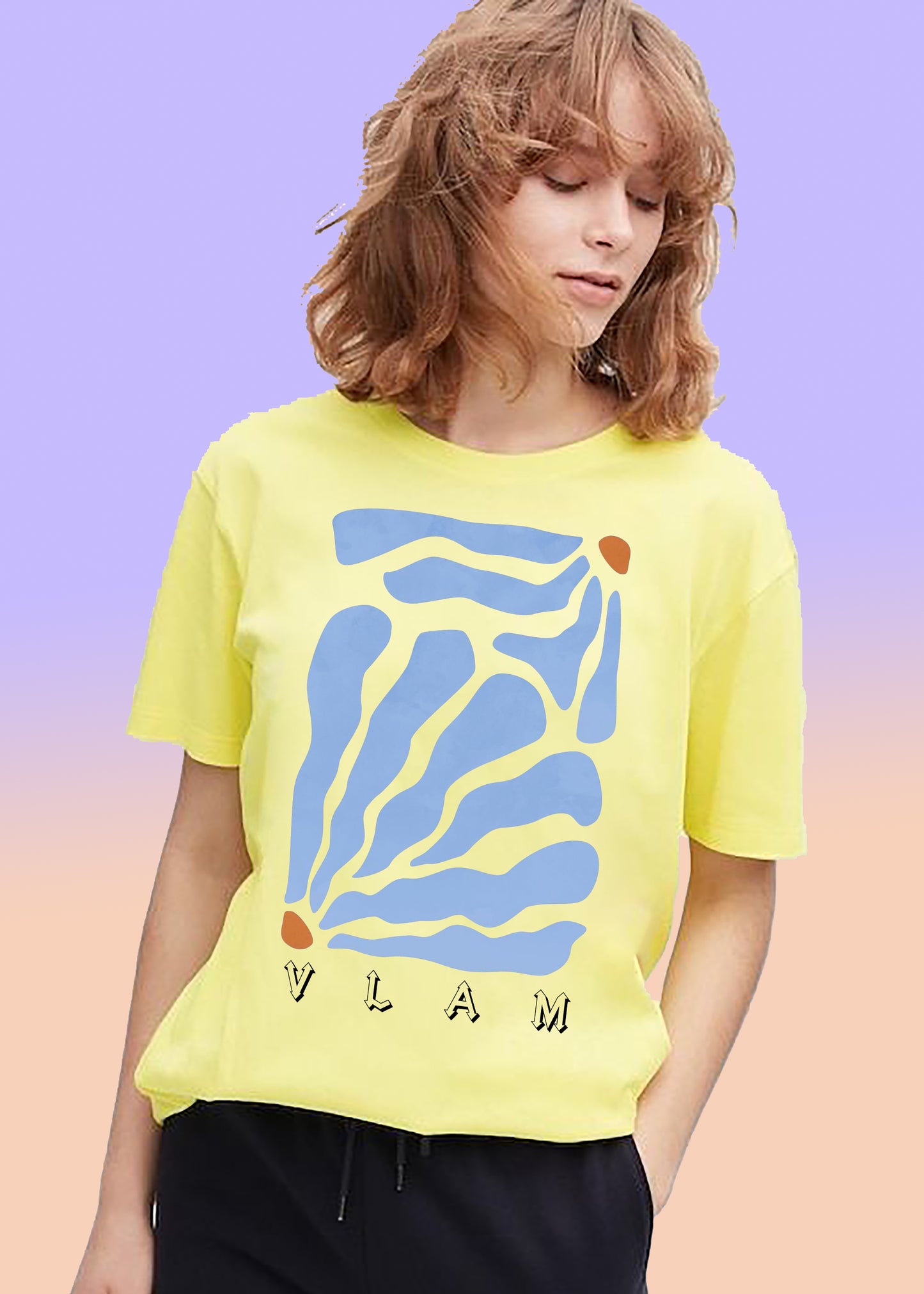 VLAM Blue Aesthetic Art Women T-shirt