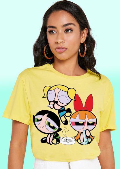 VLAM Womens Dope Powerpuff Cartoon Tshirt
