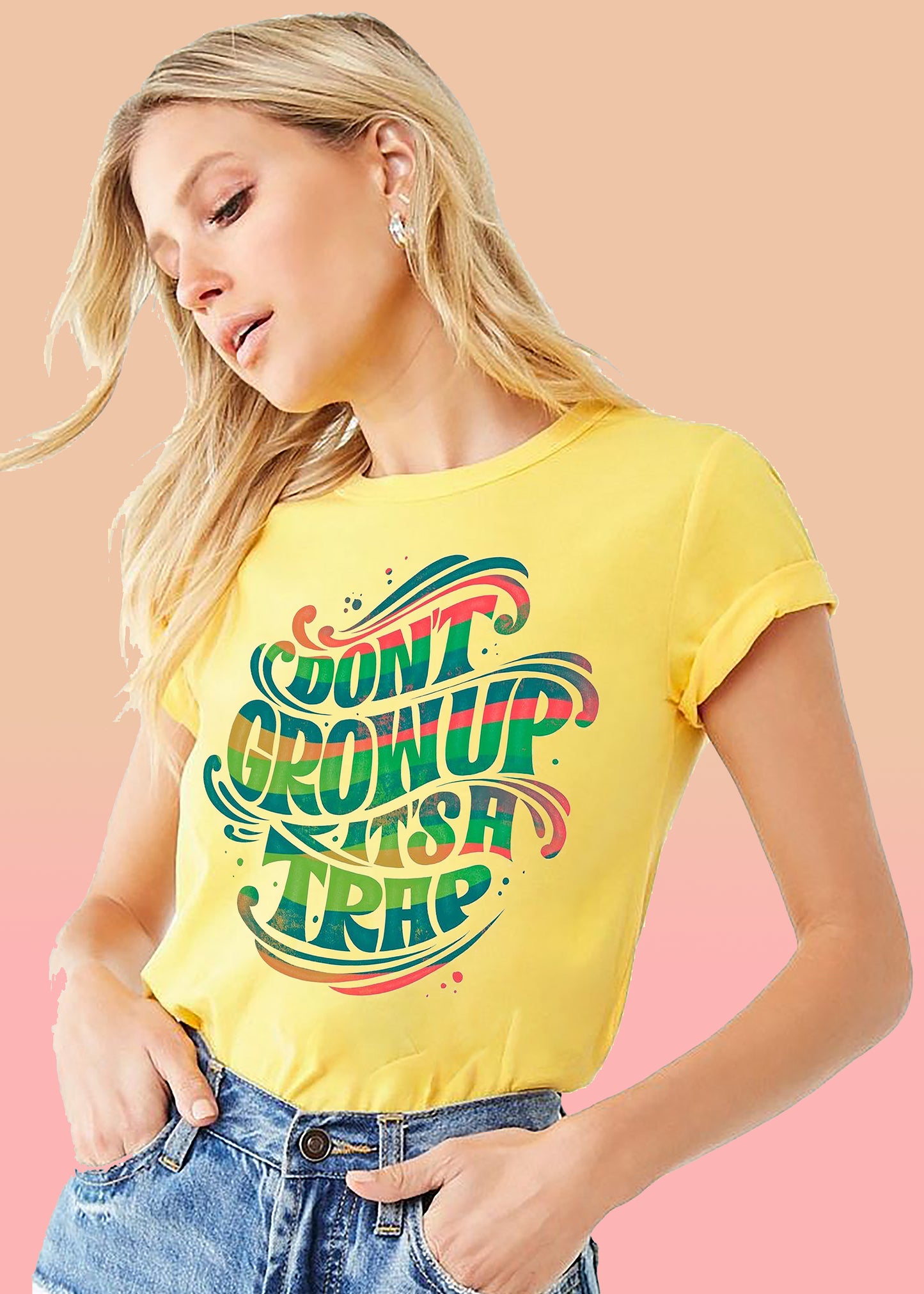 VLAM Funny Quote Print Womens Tshirt