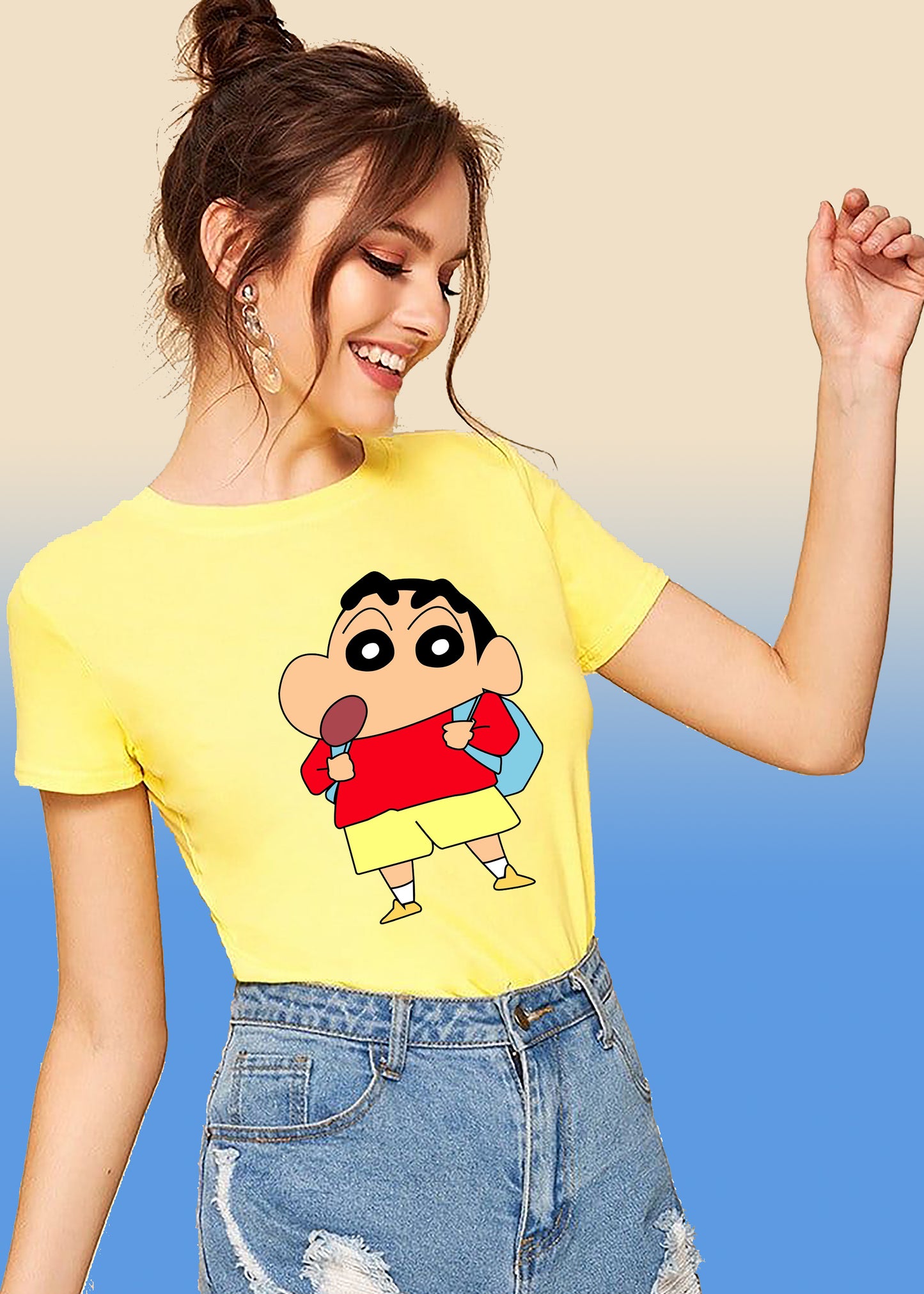 VLAM Shinchan Cartoon T-shirt For Women